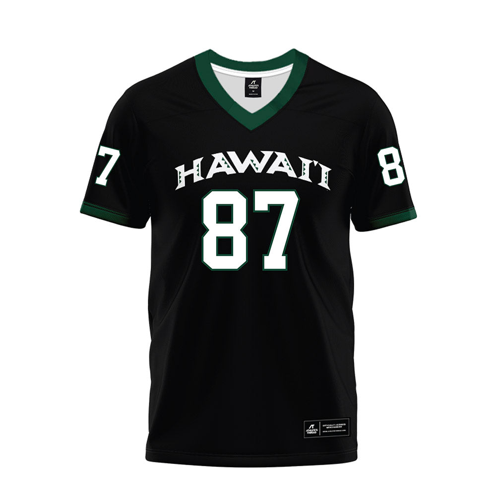 Hawaii - NCAA Football : Devon Tauaefa - Black Premium Football Jersey-0
