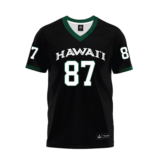 Hawaii - NCAA Football : Devon Tauaefa - Black Premium Football Jersey-0