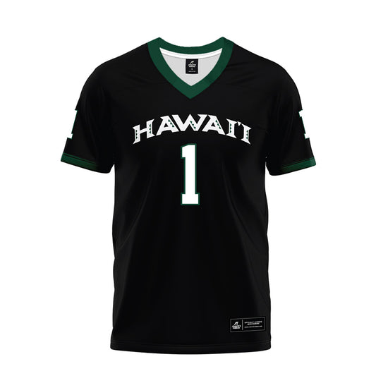 Hawaii - NCAA Football : Peter Manuma - Black Premium Football Jersey-0