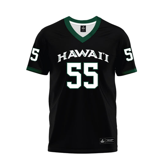 Hawaii - NCAA Football : Zoram Petelo - Black Premium Football Jersey-0
