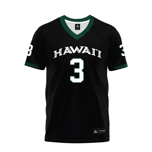 Hawaii - NCAA Football : Nick Cenacle - Black Premium Football Jersey-0