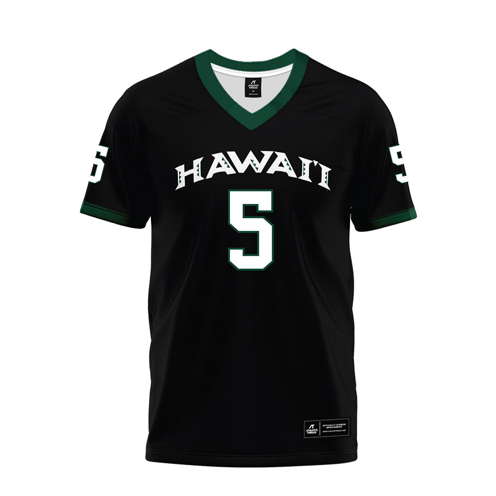 Hawaii - NCAA Football : Pofele Ashlock - Black Premium Football Jersey-0