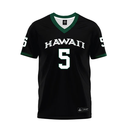 Hawaii - NCAA Football : Pofele Ashlock - Black Premium Football Jersey-0