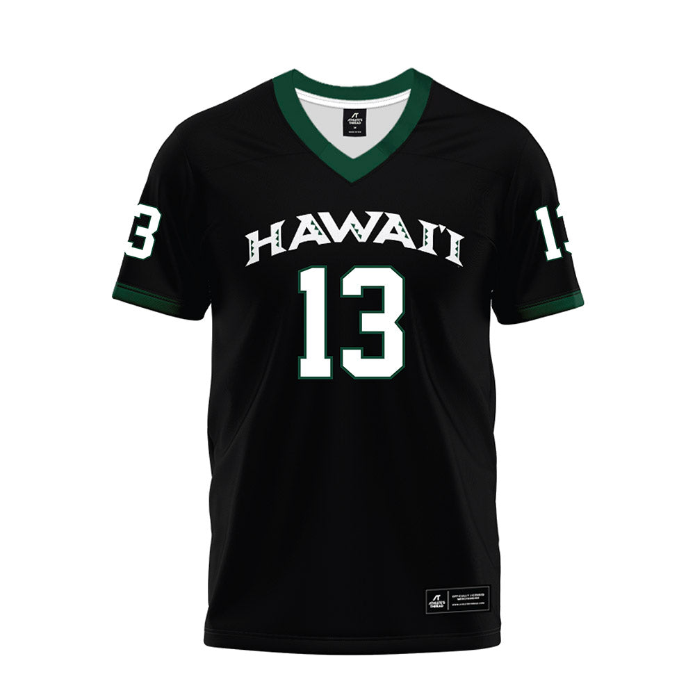 Hawaii - NCAA Football : Jalen Smith - Black Premium Football Jersey-0