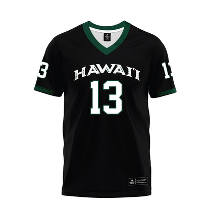 Hawaii - NCAA Football : Jalen Smith - Black Premium Football Jersey-0