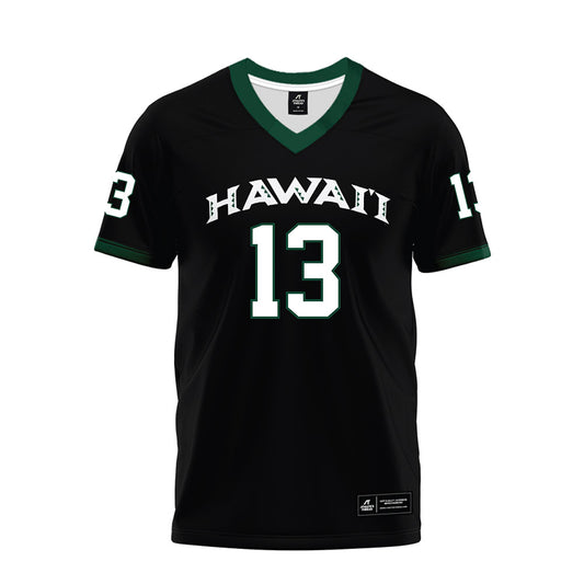 Hawaii - NCAA Football : Jalen Smith - Black Premium Football Jersey-0