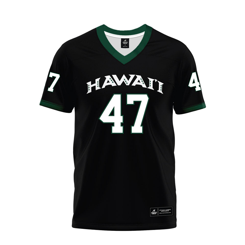Hawaii - NCAA Football : Christian Vaughn - Black Premium Football Jersey-0
