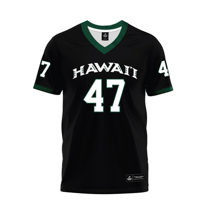Hawaii - NCAA Football : Christian Vaughn - Black Premium Football Jersey-0
