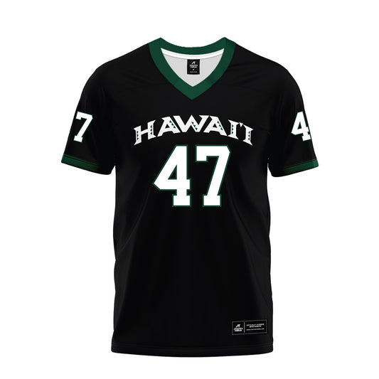 Hawaii - NCAA Football : Christian Vaughn - Black Premium Football Jersey-0