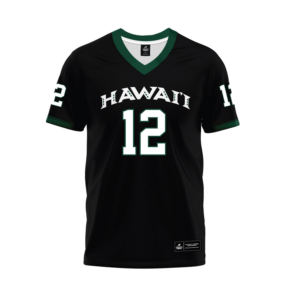 Hawaii - NCAA Football : Micah Alejado - Black Premium Football Jersey-0
