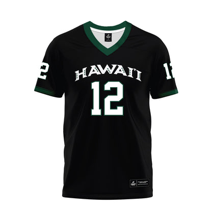 Hawaii - NCAA Football : Micah Alejado - Black Premium Football Jersey-0