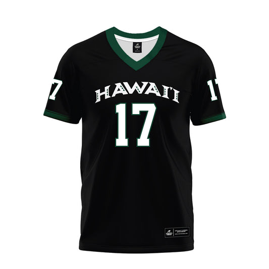 Hawaii - NCAA Football : Kansei Matsuzawa - Black Premium Football Jersey-0