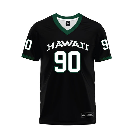 Hawaii - NCAA Football : Ha'aheo Dela Cruz - Black Premium Football Jersey-0