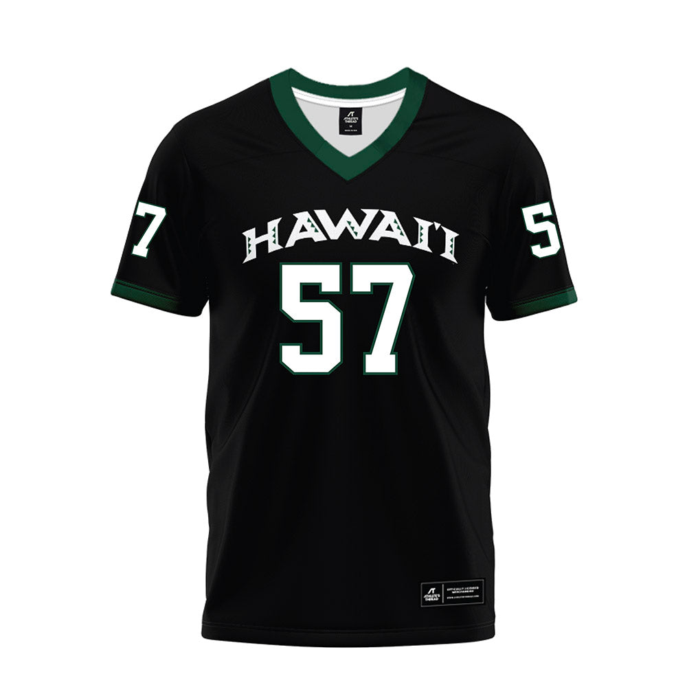 Hawaii - NCAA Football : Ethan Spencer - Black Premium Football Jersey-0