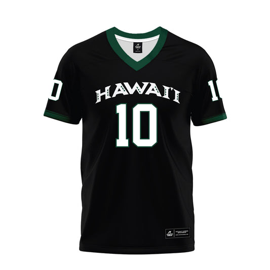 Hawaii - NCAA Football : David Cordero - Black Premium Football Jersey-0