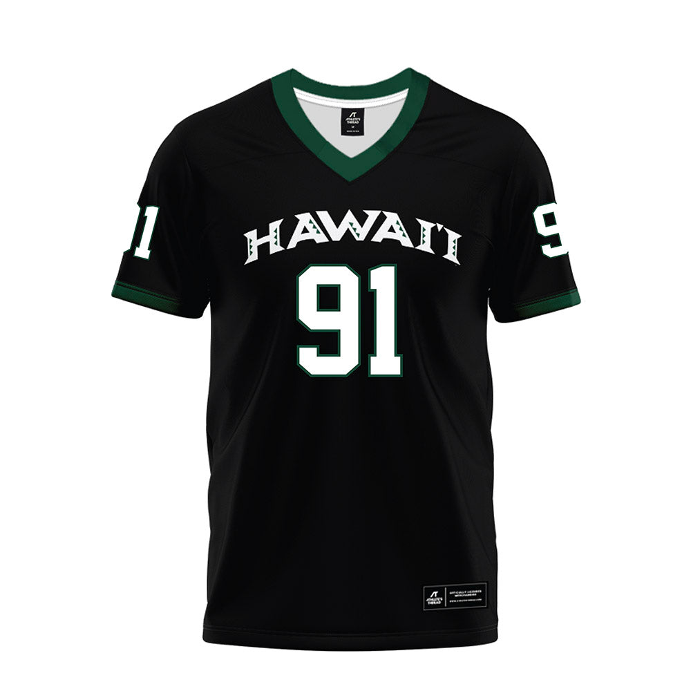 Hawaii - NCAA Football : Joshua Sagapolutele - Black Premium Football Jersey-0