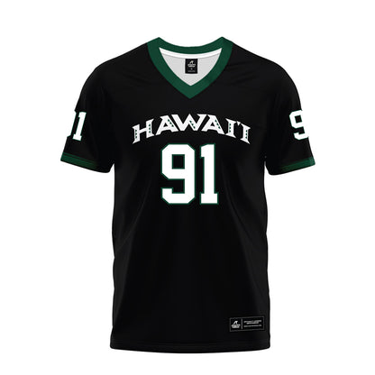 Hawaii - NCAA Football : Joshua Sagapolutele - Black Premium Football Jersey-0
