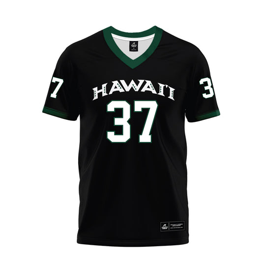Hawaii - NCAA Football : Riis Weber - Black Premium Football Jersey-0