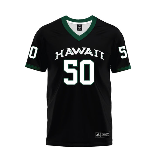 Hawaii - NCAA Football : Tui Muti - Black Premium Football Jersey-0