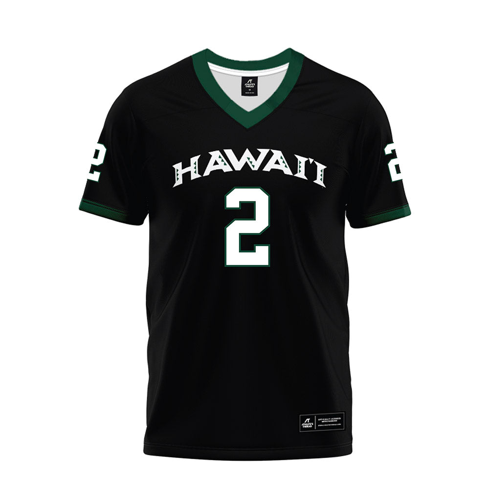 Hawaii - NCAA Football : Bronz Moore - Black Premium Football Jersey-0