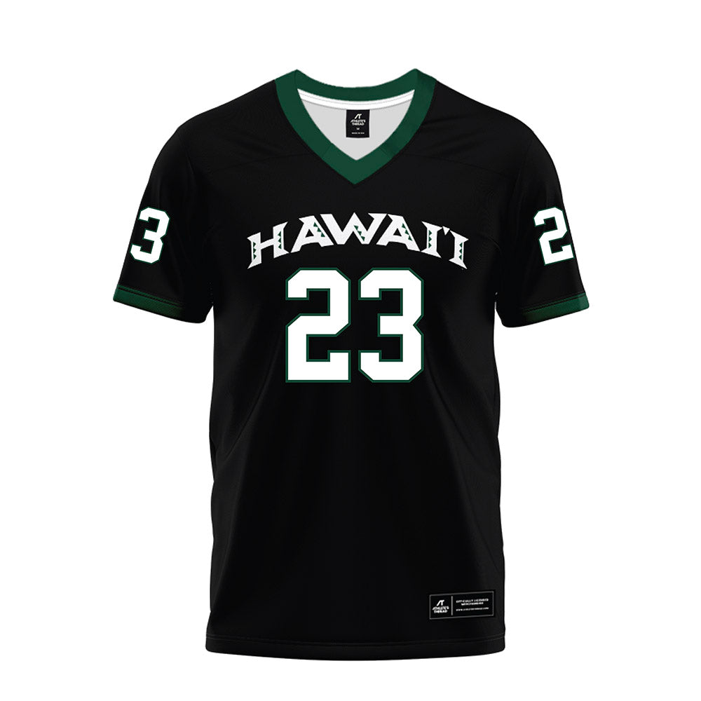 Hawaii - NCAA Football : Virdel Edwards - Black Premium Football Jersey-0