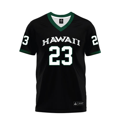 Hawaii - NCAA Football : Virdel Edwards - Black Premium Football Jersey-0