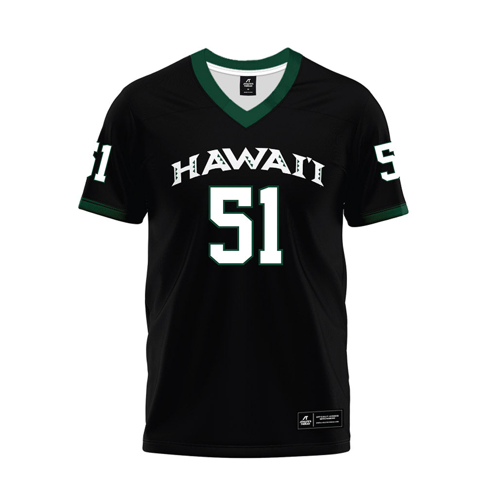 Hawaii - NCAA Football : LesterLaisene Lagafuaina - Black Premium Football Jersey-0