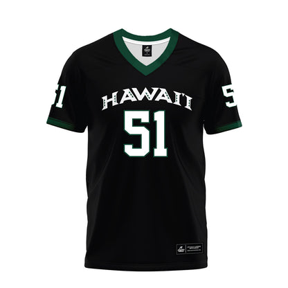 Hawaii - NCAA Football : LesterLaisene Lagafuaina - Black Premium Football Jersey-0
