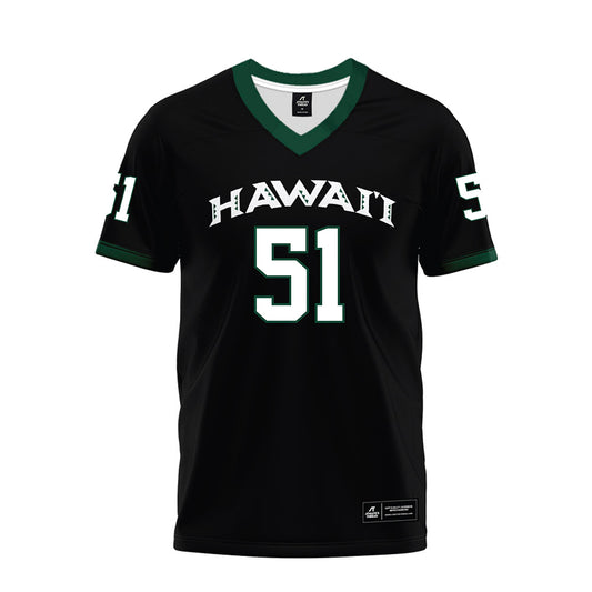 Hawaii - NCAA Football : LesterLaisene Lagafuaina - Black Premium Football Jersey-0