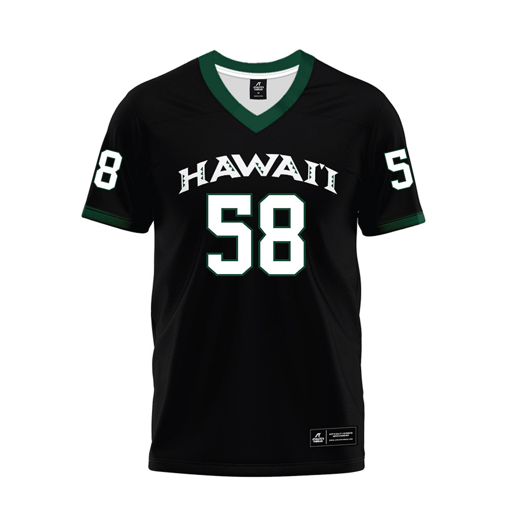 Hawaii - NCAA Football : Zhen-keith Sotelo - Black Premium Football Jersey-0