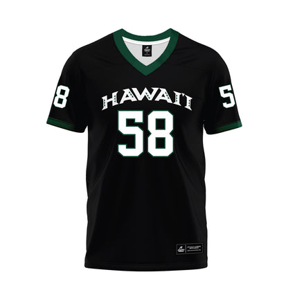 Hawaii - NCAA Football : Zhen-keith Sotelo - Black Premium Football Jersey-0