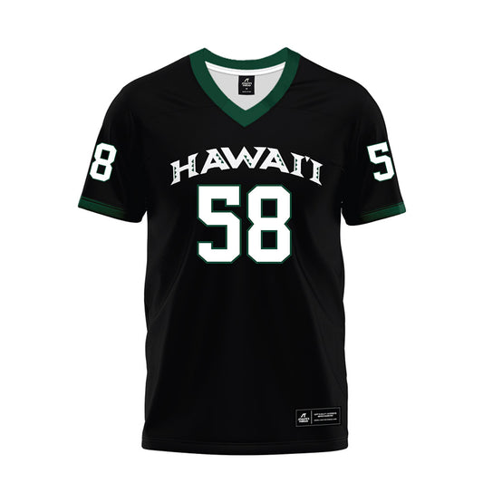Hawaii - NCAA Football : Zhen-keith Sotelo - Black Premium Football Jersey-0