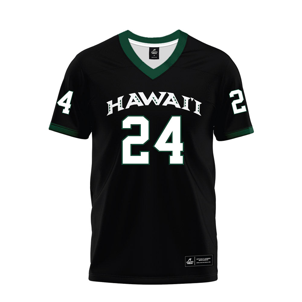 Hawaii - NCAA Football : Devyn King - Black Premium Football Jersey-0