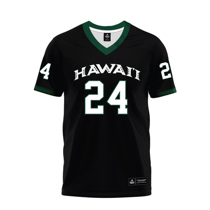 Hawaii - NCAA Football : Devyn King - Black Premium Football Jersey-0