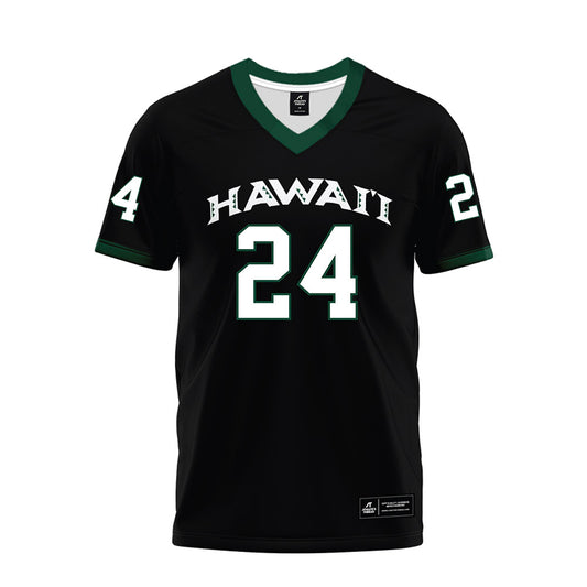 Hawaii - NCAA Football : Devyn King - Black Premium Football Jersey-0