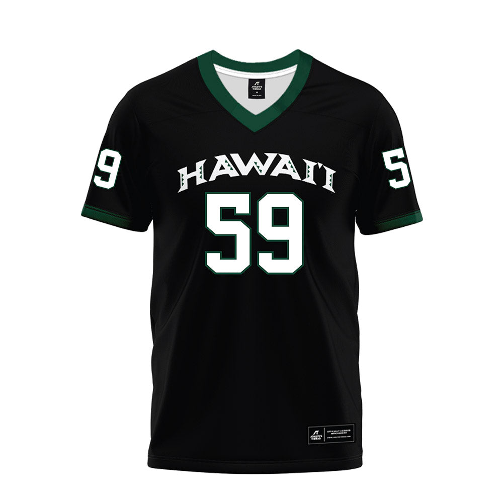 Hawaii - NCAA Football : Kuao Peihopa - Black Premium Football Jersey-0