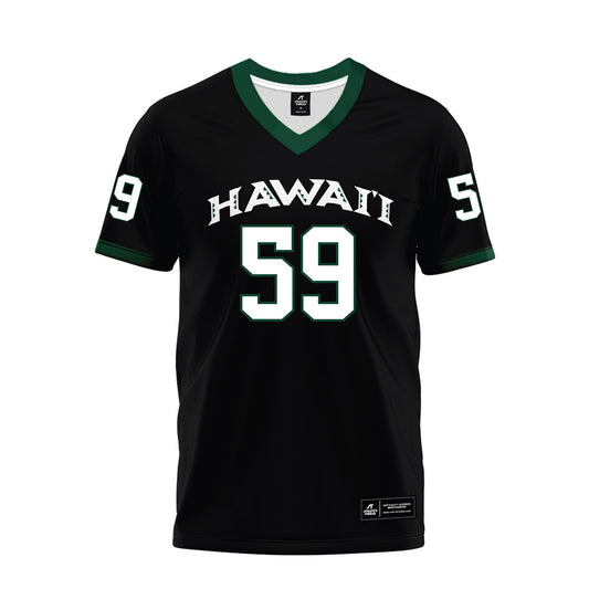 Hawaii - NCAA Football : Kuao Peihopa - Black Premium Football Jersey-0
