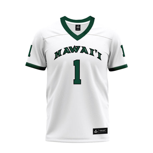 Hawaii - NCAA Football : Peter Manuma - White Football Jersey-0