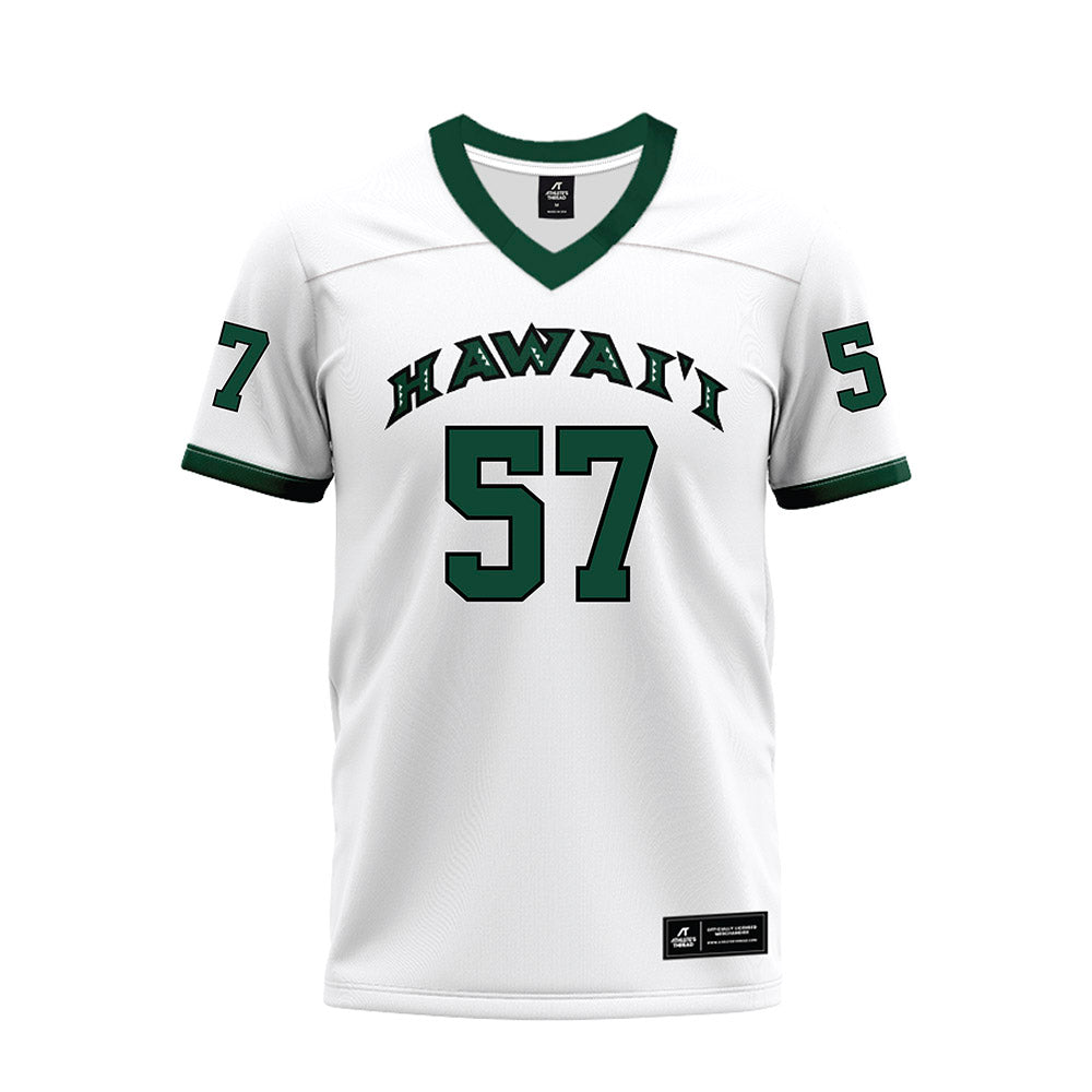 Hawaii - NCAA Football : Jackie Johnson III - White Football Jersey-0