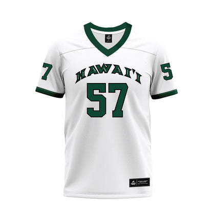 Hawaii - NCAA Football : Jackie Johnson III - White Football Jersey-0