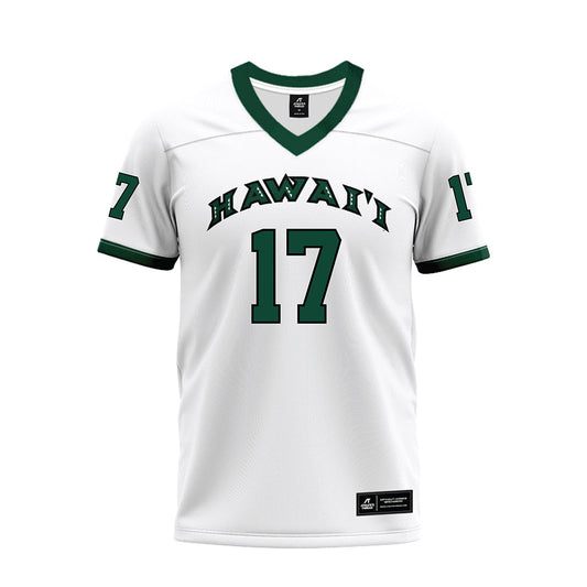 Hawaii - NCAA Football : Kansei Matsuzawa - White Football Jersey-0