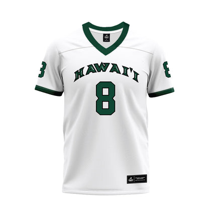Hawaii - NCAA Football : Kilinahe Mendiola-Jensen - White Football Jersey-0