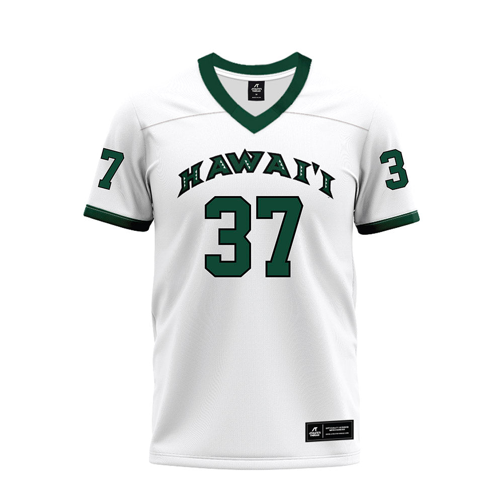 Hawaii - NCAA Football : Riis Weber - White Football Jersey-0