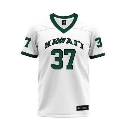 Hawaii - NCAA Football : Riis Weber - White Football Jersey-0