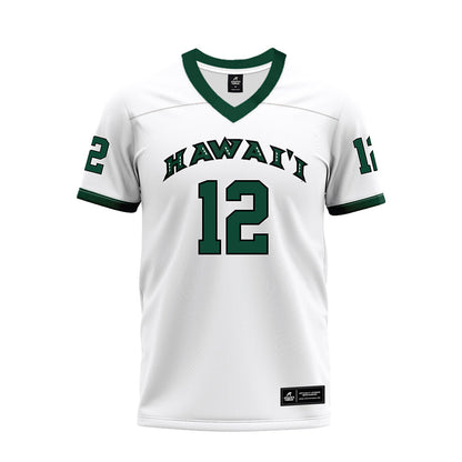 Hawaii - NCAA Football : Wynden Hoohuli - White Football Jersey-0