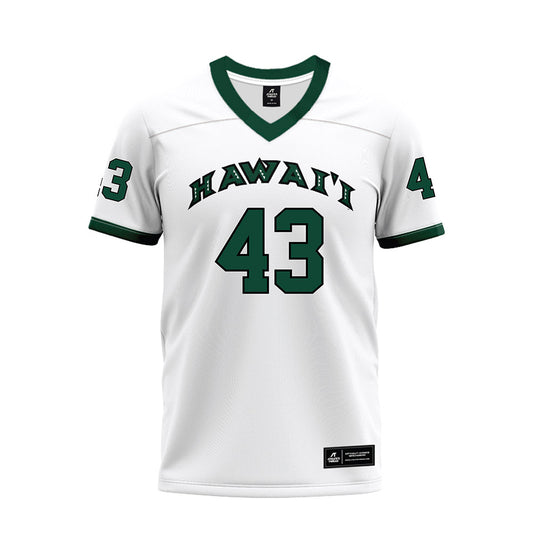 Hawaii - NCAA Football : Alika Cavaco-Amoy - White Football Jersey-0