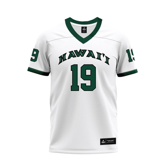 Hawaii - NCAA Football : Ben Drake - White Football Jersey-0