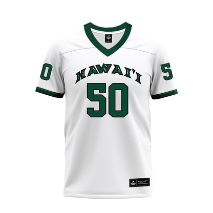 Hawaii - NCAA Football : Tui Muti - White Football Jersey-0