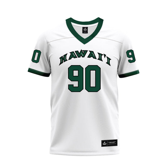 Hawaii - NCAA Football : Ha'aheo Dela Cruz - White Football Jersey-0
