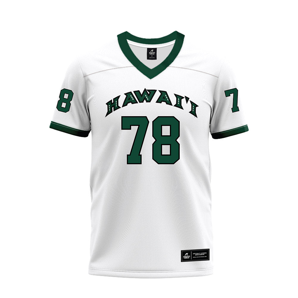 Hawaii - NCAA Football : Blaine Decambra - White Football Jersey-0